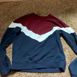 Long sleeve red white and blue